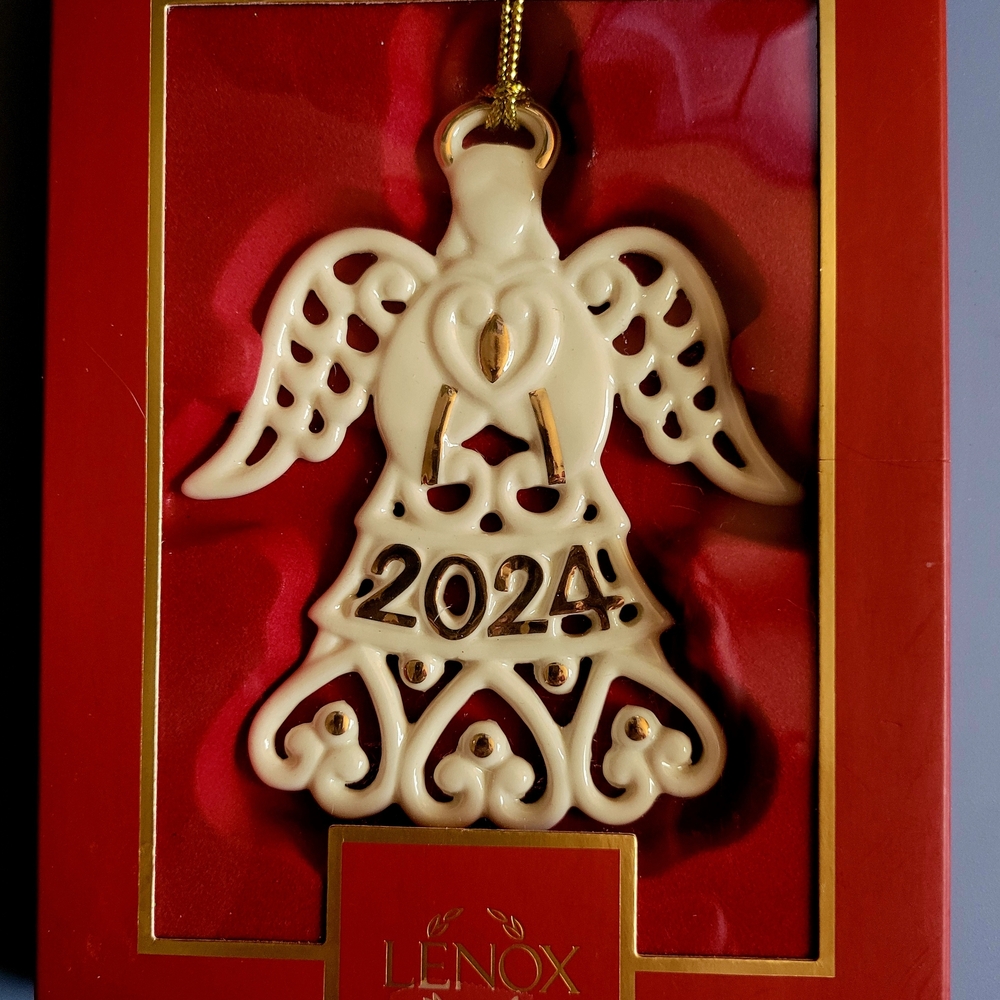 Lenox Gold and Cream 2024 Angel Ornament
